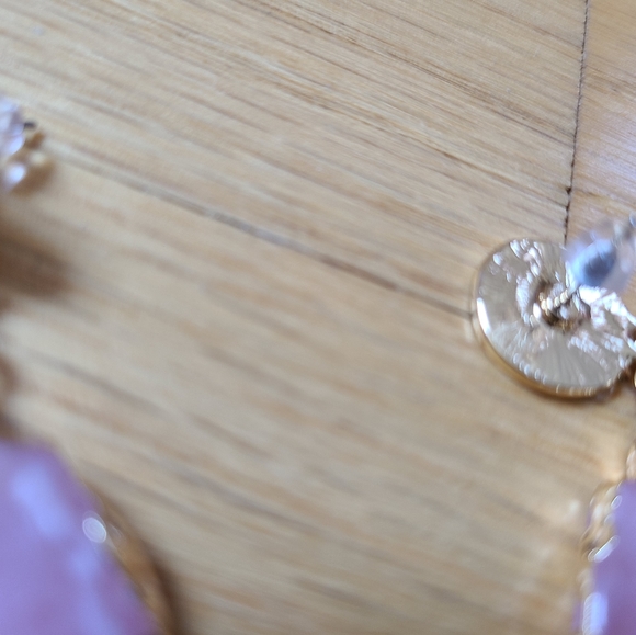 Geometric Plastic Resin Fashion Long Earrings Pink - Picture 4 of 9